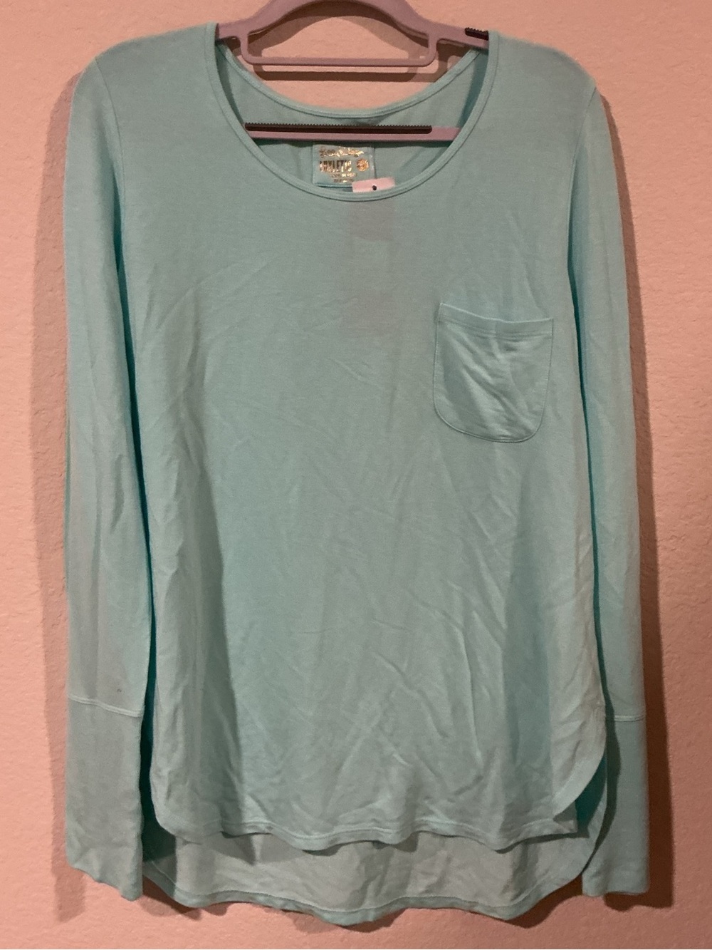 Lilly Pulitzer Long Sleeve Pocket Tee - Aqua